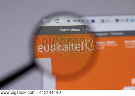 New York, Usa - 18 March 2021: Euskaltel Company Logo Icon On Website, Illustrative Editorial