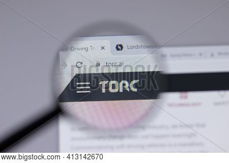 New York, Usa - 18 March 2021: Torc Robotics Company Logo Icon On Website, Illustrative Editorial