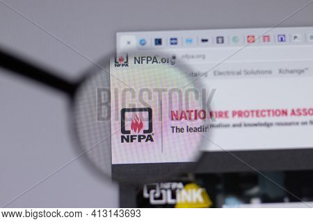 New York, Usa - 18 March 2021: Nfpa National Fire Protection Association Company Logo Icon On Websit