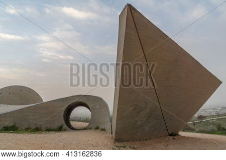 Beersheba, Israel - March 11, 2021: Sunrise View Of The Monument To The Negev Brigade (the Andarta),