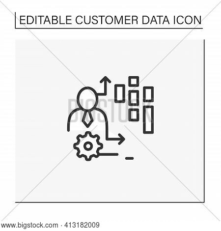 Behavioral Date Line Icon.observation Insights Into The Behavior Of Consumers On Platforms, Online G