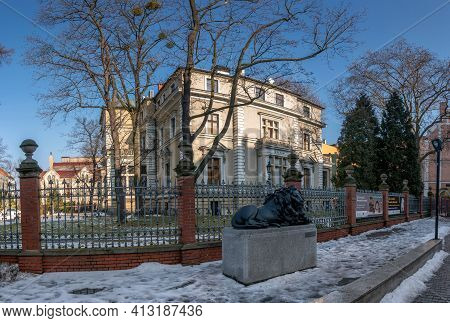 Gliwice, Poland - February 21, 2021: Historic Villa Caro. Historic Residence Residential Industriali