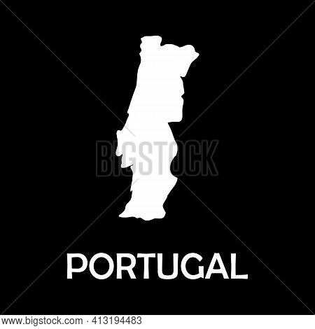 Flags Map Portugal Vector Illustration. Europe Mainland.