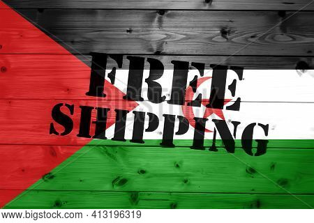 Sahrawi Arab Democratic Republic Flag, Free Shipping On Wooden Transport Box With Flag Logistics Con