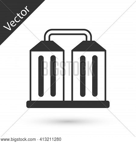 Grey Granary Icon Isolated On White Background. Silo With Grain, Elevator, Granary, Factory. Warehou