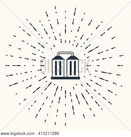 Grey Granary Icon Isolated On Beige Background. Silo With Grain, Elevator, Granary, Factory. Warehou