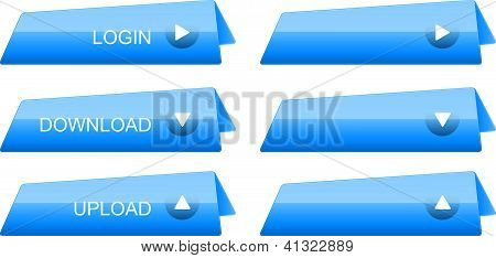 skinnende blå knap sæt