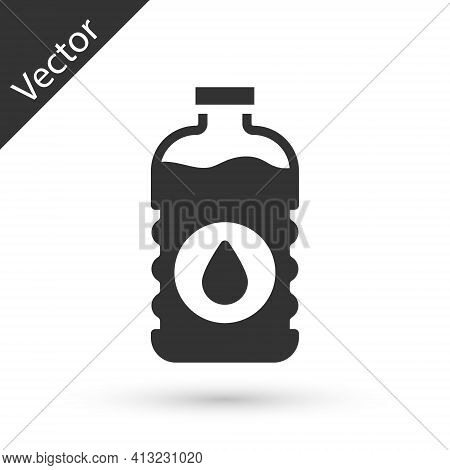 Grey Bottle Of Water Icon Isolated On White Background. Soda Aqua Drink Sign. Vector