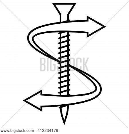 Icon Sign Reverse, Twisting Unscrewing Screws, Vector Sign Rotation And Reverse