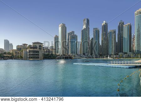 Scenery Around The Burj Khalifa Park In Dubai, The Most Populous City In The United Arab Emirates