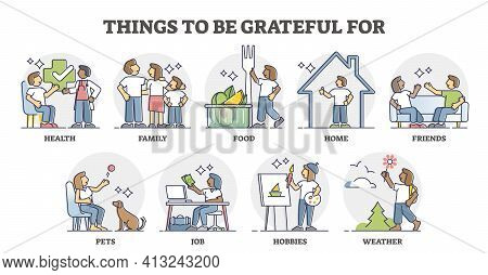 Grateful And Thankful Things That Is Not Obvious In Collection Outline Set