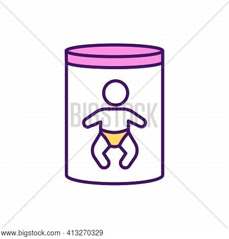 Breastmilk Substitutes Rgb Color Icon. Feeding Method. Supplementing. Food Replacement For Breastmil