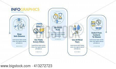 Digital Eyestrain Prevention Tips Vector Infographic Template. Artificial Tears Presentation Design 