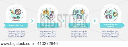 Eye Health Tips Vector Infographic Template. Quit Smoking Cigarets Presentation Design Elements. Dat