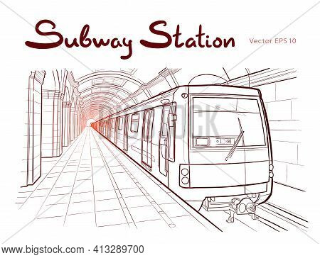 Hand Drawn Sketch Saint Petersburg Subway Station