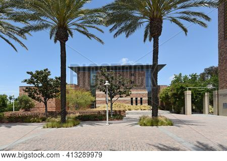 ORANGE, CALIFORNIA - 14 MAY 2020: The Merle and Marjorie Fish Interfaith Center on the campus of Chapman University. 
