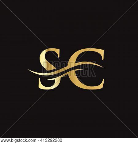 Initial Linked Letter Sc Logo Design. Modern Letter Sc Logo Design Vector With Modern Trendy