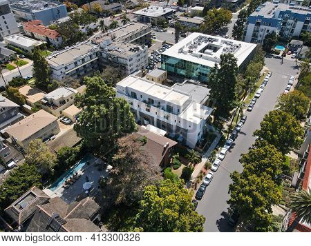 Aerial View Above Hillcrest Neighborhood In San Diego, California. Usa