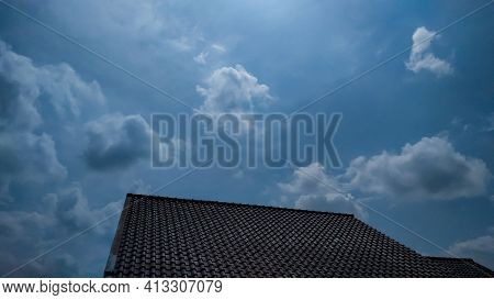 Saw The Blue Clouds And Sky From The Roof
