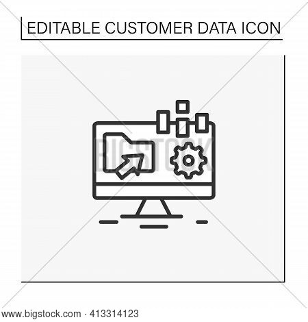 Collect Data Offline Line Icon. Apps Include Forms Are Created Online And Can Be Filled Without Inte