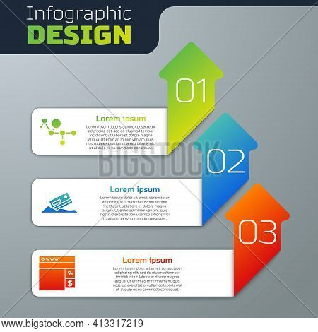 Set Cannabis Molecule, Cocaine And Credit Card And Buying Drugs Online. Business Infographic Templat