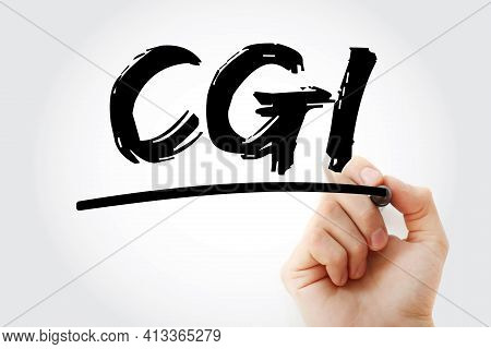 Cgi - Common Gateway Interface Acronym With Marker, Technology Concept Background