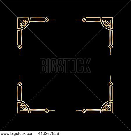 Art Deco Frame. Artwork Graphic Pattern Culture. Orante Wedding Invintation. Vintage Retro Style Ban