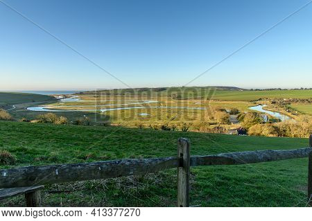 Wide View Across Cuckmere Haven From Friston Forest