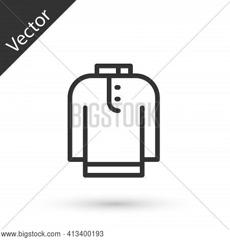 Grey Line Shirt Kurta Icon Isolated On White Background. Vector
