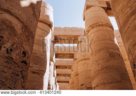 Ruins Of The Egyptian Karnak Temple, The Largest Open-air Museum In Luxor.