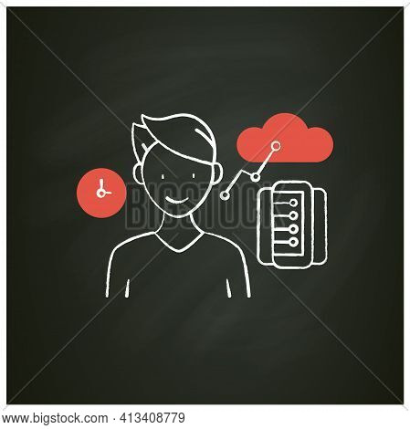Information Age Chalk Icon. Opportunities For Individuals To Process Information Freely And Have Ins