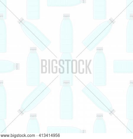Illustration On Theme Set Identical Types Plastic Bottles For Drinking Water. Water Pattern Consisti
