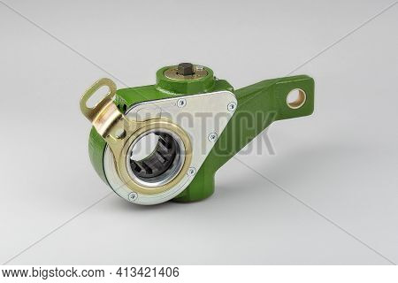 Slack Adjuster.brake Slack Adjuster On The Gray Background. Truck Parts. Car Parts. Parts On The Gra