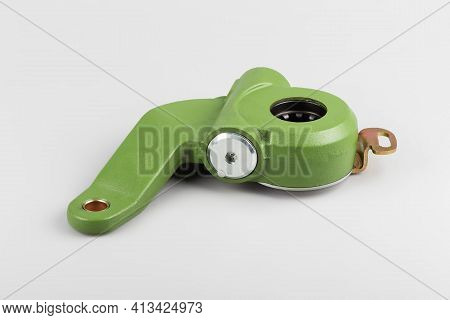 Slack Adjuster.brake Slack Adjuster On The Gray Background. Truck Parts. Car Parts. Parts On The Gra