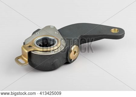 Slack Adjuster.brake Slack Adjuster On The Gray Background. Truck Parts. Car Parts. Parts On The Gra