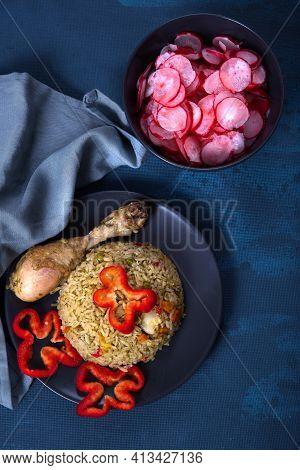 Peruvian Dish, Rice With Chicken