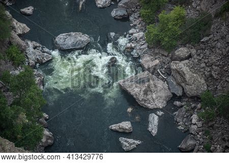 Churning Water Of The Gunnison River In Black Canyon Of The Gunnison National Park