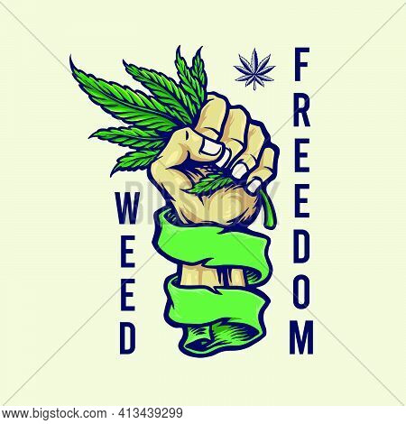 Weed Freedom Vintage Mascot Illustrations For Your Work Logo, Mascot Merchandise T-shirt, Stickers A