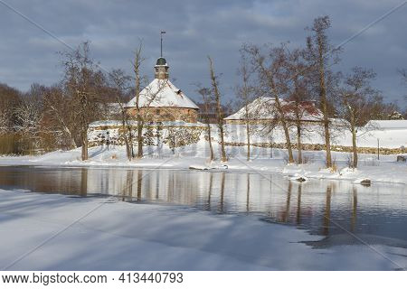 View Of The Ancient Korela  Fortress (kexholm) On A February Afternoon. Priozersk, Russia