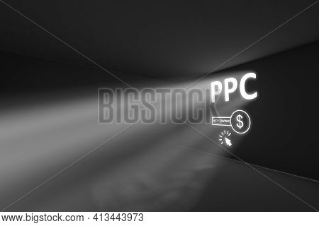 Ppc Rays Volume Light Concept 3d Illustration