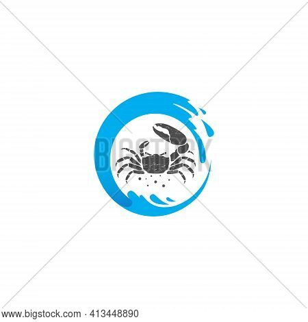 Logo With Crab Wave Shape. Great For Surf Logos, Food And Others.