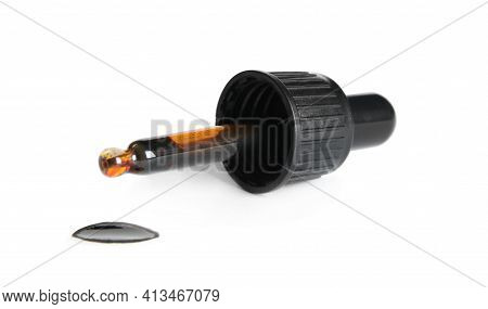Dropper With Medical Iodine Isolated On White