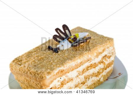 Vespa di torta sul piatto