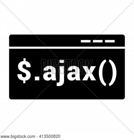 Ajax Code Icon Isolated On White Background Flat Style. Ajaxcode Symbol For Your Web Site Design, Lo