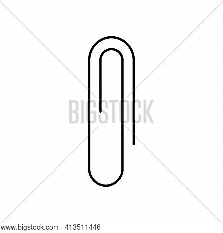 Continuous Line Attach Icon. Vector Line Clip Icon