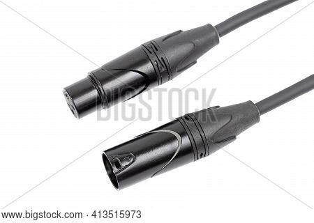 Microphone Xlr Audio Cable Isolated Above White Background