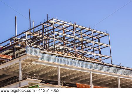 Multi Story Commercial Building With Metal Beams