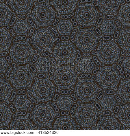 Ethnical Mixed Embroidery Design Artwork. Abstract Antique Floral Design For Digital Textile, Persia