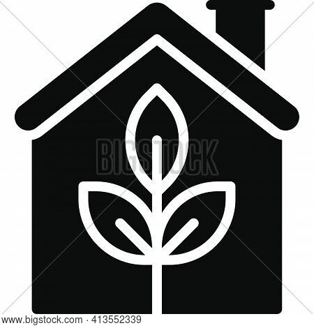 Ecohouse Icon, Earth Day Related Vector Illustration