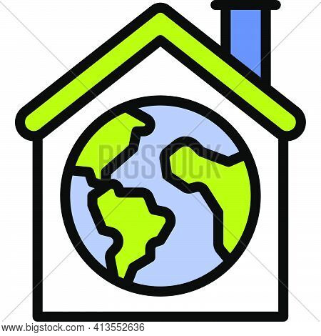 Ecohouse Icon, Earth Day Related Vector Illustration